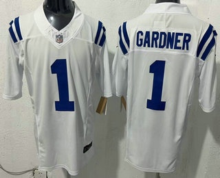 Men's Indianapolis Colts #1 Sauce Gardner Limited White FUSE Vapor Jersey