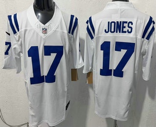 Men's Indianapolis Colts #17 Daniel Jones Limited White FUSE Vapor Jersey
