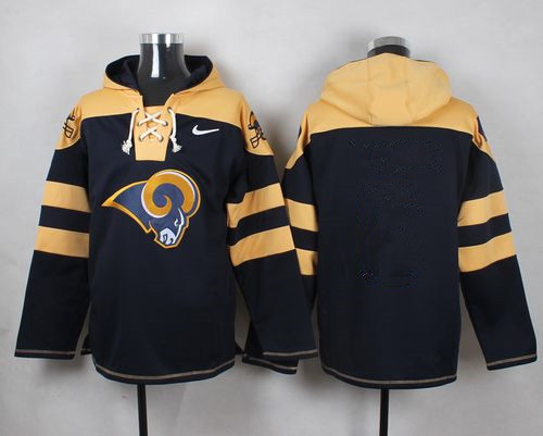 Men's Los Angeles Rams Blank Navy Blue player pullover Nike Nfl Hoodie