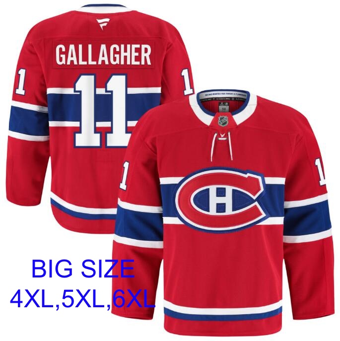 Big Size Men's Montreal Canadiens #11 Brendan Gallagher Fanatics Red Home Authentic Pro Jersey