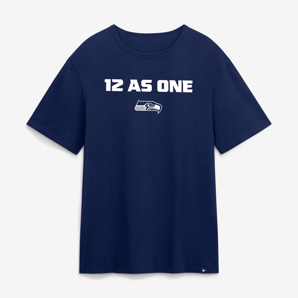 Men's College Navy Seattle Seahawks Super Bowl LX 12 as One T-Shirt