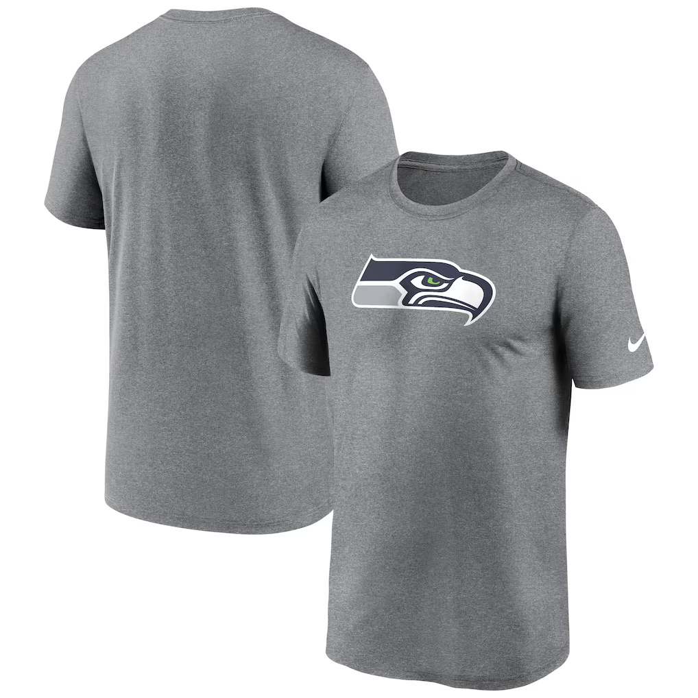 Men's Nike Heather Charcoal Seattle Seahawks Primetime Legend Logo Performance T-Shirt