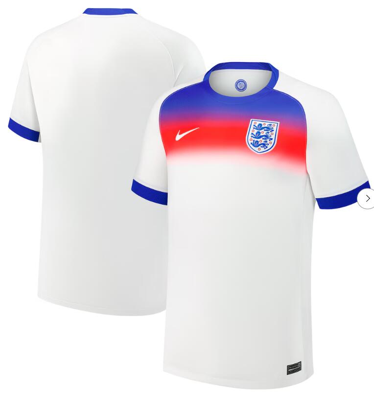 Men's England Lionesses Blank Or Custom 2025-26 Nike White Home Stadium Shirt AAA Jersey