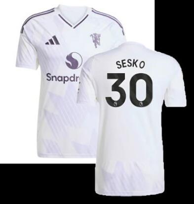 Men's Manchester United #30 Sesko 2025-26 Away White Soccer Shirt AAA Jerseys