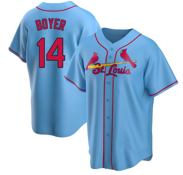 Men's Ken Boyer #14 St. Louis Cardinals Light Blue Alternate Jersey