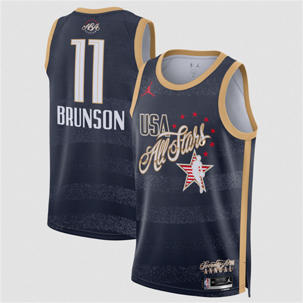 Men's 2026 All-Star #11 Jalen Brunson Navy Stitched Basketball Jersey