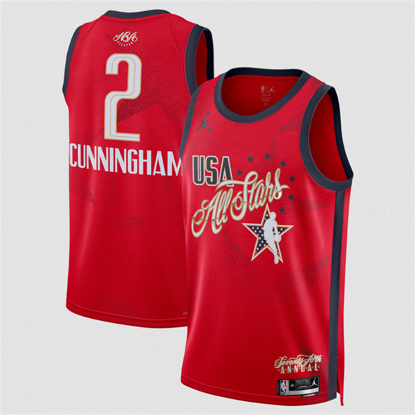 Men's 2026 All-Star #2 Cade Cunningham Red Stitched Basketball Jersey