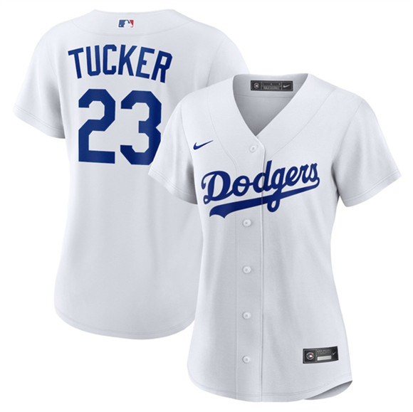 Women's Los Angeles Dodgers #23 Kyle Tucker White Cool Base Stitched Baseball Jersey(Run Small)