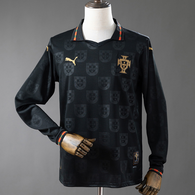 Portugal Blank Or Custom 2025-26 Special Edition Long Sleeve Black Soccer AAA Jersey