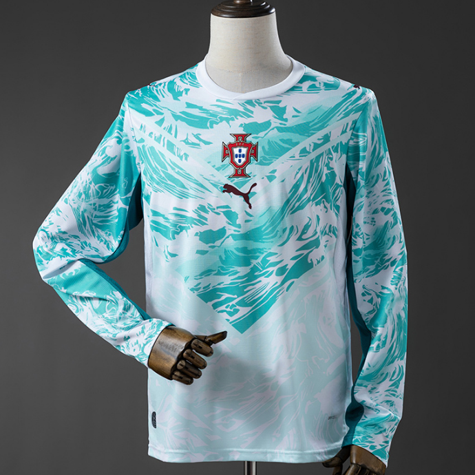 Portugal Blank Or Custom 2026 Away White Long Sleeve Soccer AAA Jersey