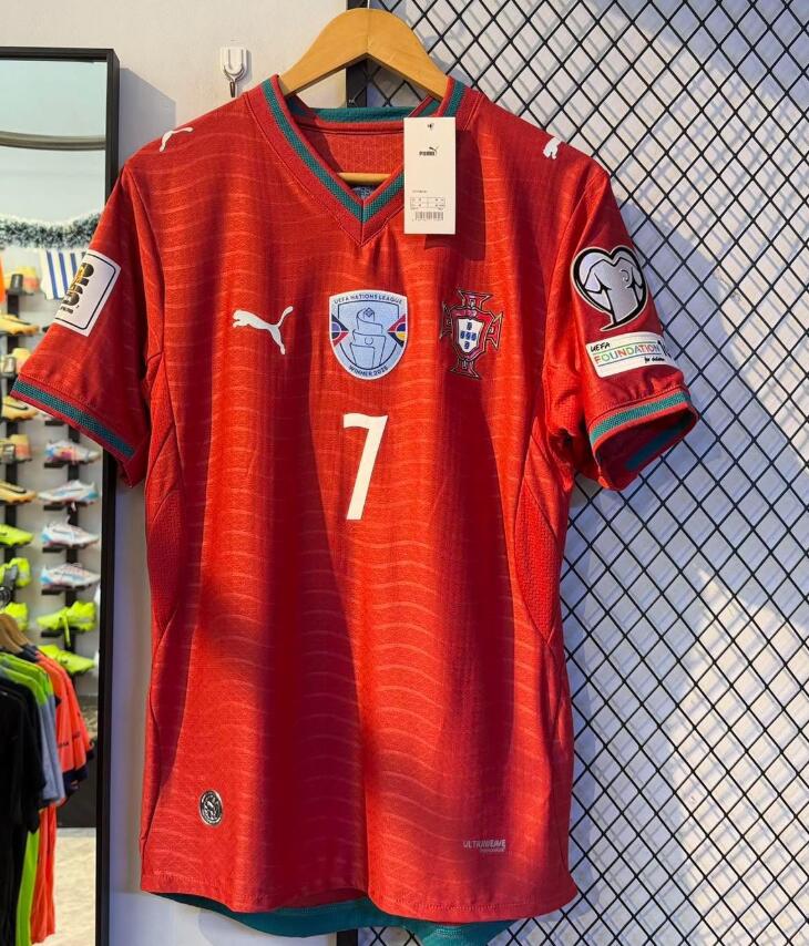 Portugal 7 Cristiano Ronaldo With Patches 2026-27 Home Red Soccer AAA Jersey