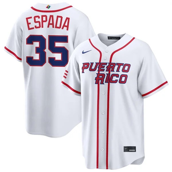 Puerto Rico Baseball #35 Jose Espada Nike White Home 2026 World Baseball Classic Limited Jersey