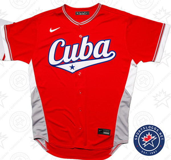 Men's Cuba Baseball Blank Nike Red 2026 World Baseball Classic Jersey