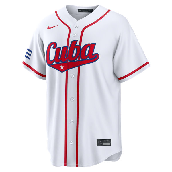 Men's Cuba Baseball Blank Nike White 2026 World Baseball Classic Team Jersey