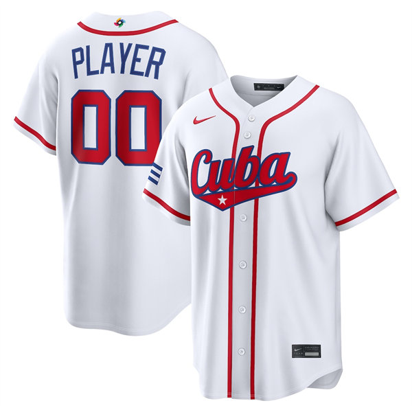Custom Cuba Baseball Nike White 2026 World Baseball Classic Jersey