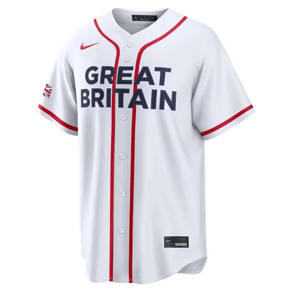 Men's Great Britain Baseball Blank Nike White 2026 World Baseball Classic Team Jersey