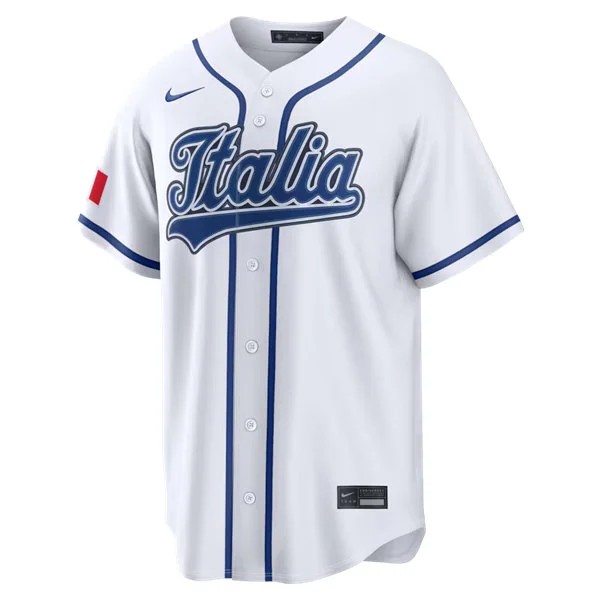 Men's Italy Baseball Blank Nike White 2026 World Baseball Classic Team Jersey