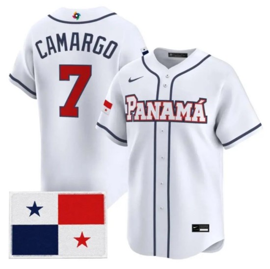 Panama Baseball #7 Johan Camargo 2026 World Baseball White Home Limited Jersey