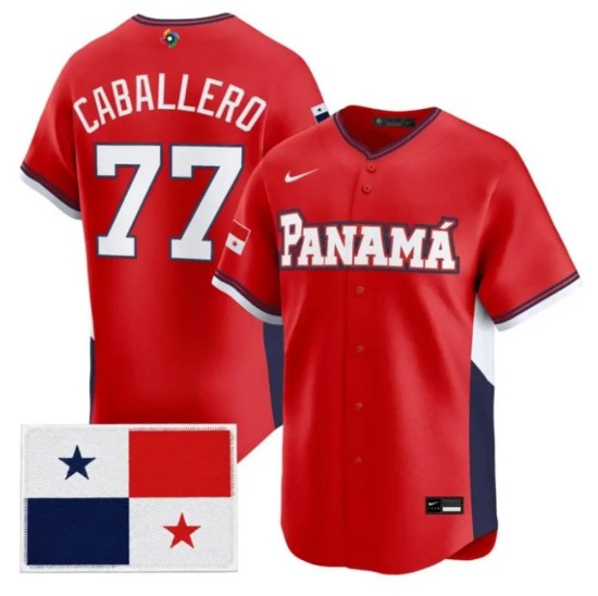 Panama Baseball #77 Jos Caballero 2026 World Baseball Red Limited Jersey