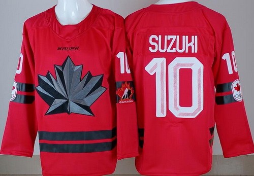 Men's Canada #10 Nick Suzuki Red 2026 Olympics Authentic Jersey