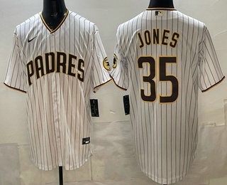 Men's San Diego Padres #35 Randy Jones White Cool Base Jersey