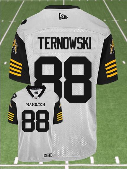 CFL Hamilton tiger cats #88 TERNOWSKI Crested Away White Jersey