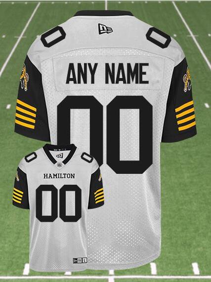 CFL Hamilton tiger cats Custom Crested Away White Jersey