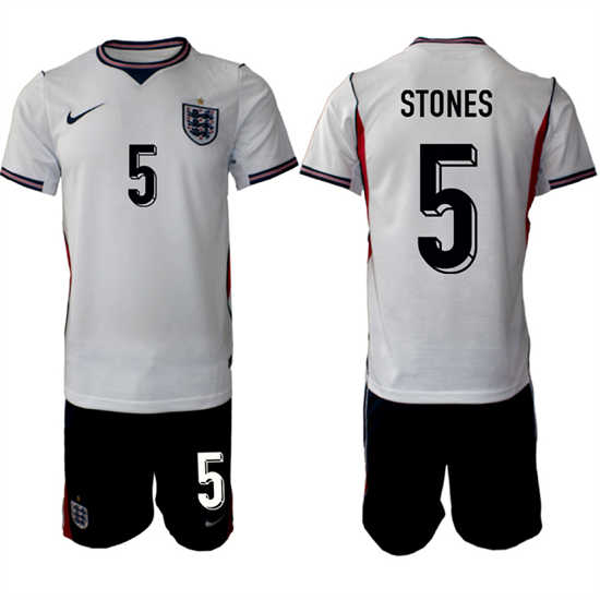 Men's England #5 STONES National Team FIFA x World Cup 2026 Home On Field Jersey