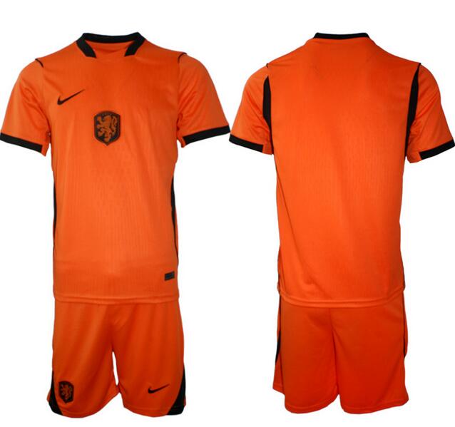 Men's Netherlands Custom Any Name And Number National Team FIFA x World Cup 2026 Home Orange On Field Jersey