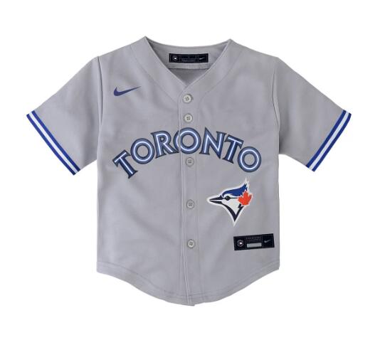 Custom Toddler Toronto Blue Jays Gray Nike Baseball Jersey