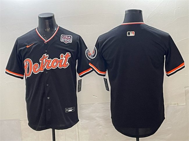 Men's Detroit Tigers Blank Navy 2026 Alternate USA 250' Patch Vapor Premier Limited Stitched Baseball Jersey