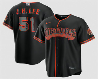 Men's San Francisco Giants #51 Jung Hoo Lee Black 2026 Alternate Stadium Stitched Jersey