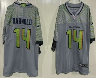 Men's Seattle Seahawks #14 Sam Darnold Limited Gray Rivalries Vapor Jersey