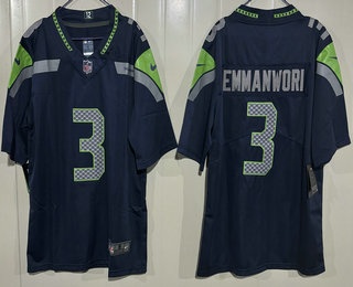 Men's Seattle Seahawks #3 Nick Emmanwori Limited Navy Vapor Jersey