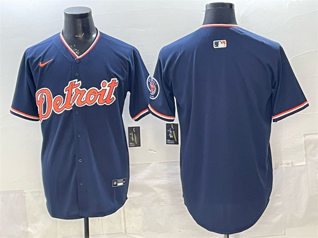 Men's Detroit Tigers Blank Navy 2026 Alternate Vapor Premier Limited Stitched Baseball Jersey