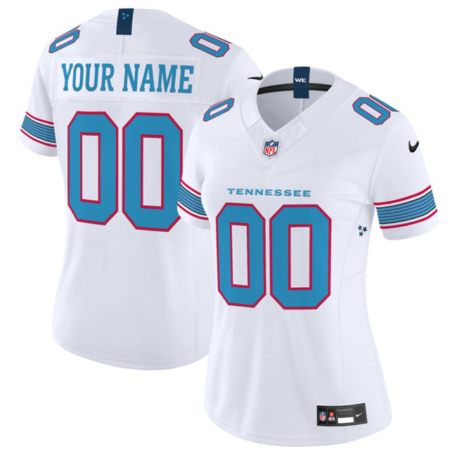 Women's Tennessee Titans Active Player Custom White 2026 F.U.S.E. Vapor Limited Stitched Football Jersey(Run Small)