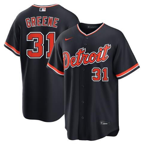 Men's Riley Greene #31 Detroit Tigers Nike Alternate Replica Navy Jersey
