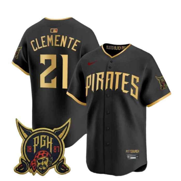 Men's Roberto Clemente #21 Pirates Black 2026 City Connect Stitched Jersey