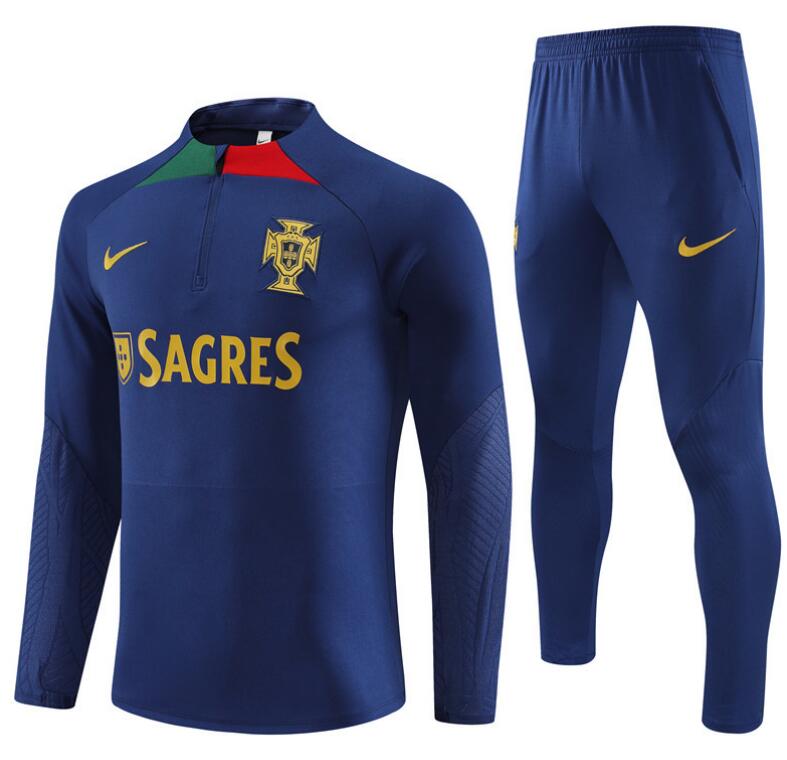 Portugal 2023-24 Tracksuits Navy Training Sweatshirt and Pants