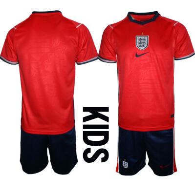 Kids England Custom Any Name And Number National Team FIFA x World Cup 2026 Away Red On Field kits Youth Jersey