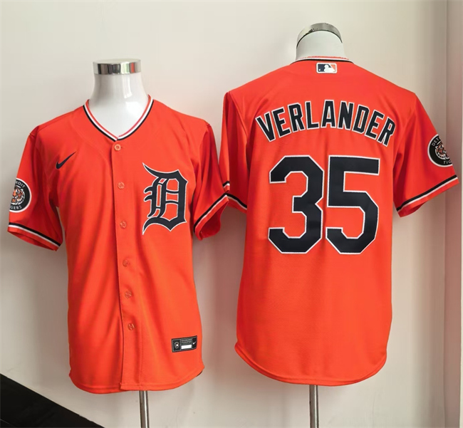 Men's Detroit Tigers #35 Justin Verlander Orange 2026 Cool Base Stitched Baseball Jersey