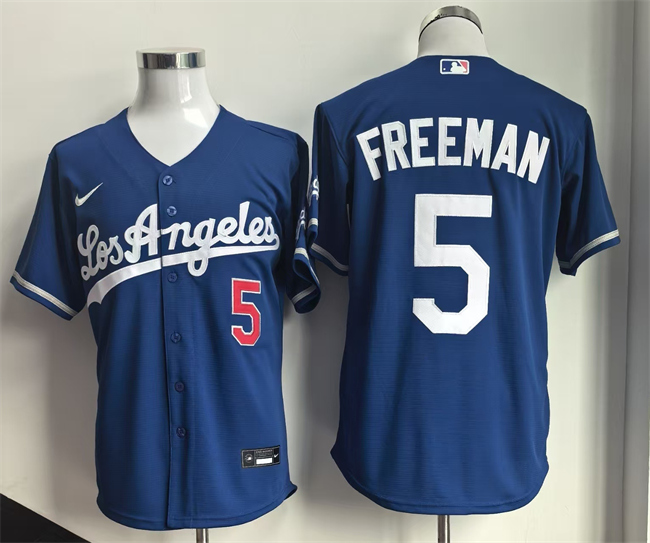 Men's Los Angeles Dodgers #5 Freddie Freeman Royal 2026 Gold Collection Stadium Stitched Baseball Jersey