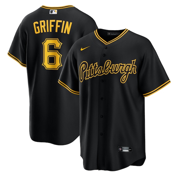 Men's Pittsburgh Pirates #6 Konnor Griffin Nike Black Alternate Replica Jersey