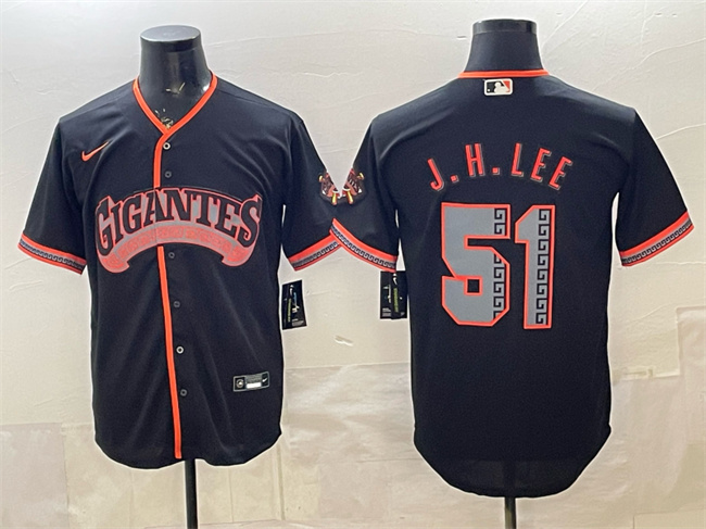 Men's San Francisco Giants #51 Jung Hoo Lee Black 2026 Alternate Stadium Stitched Baseball Jersey