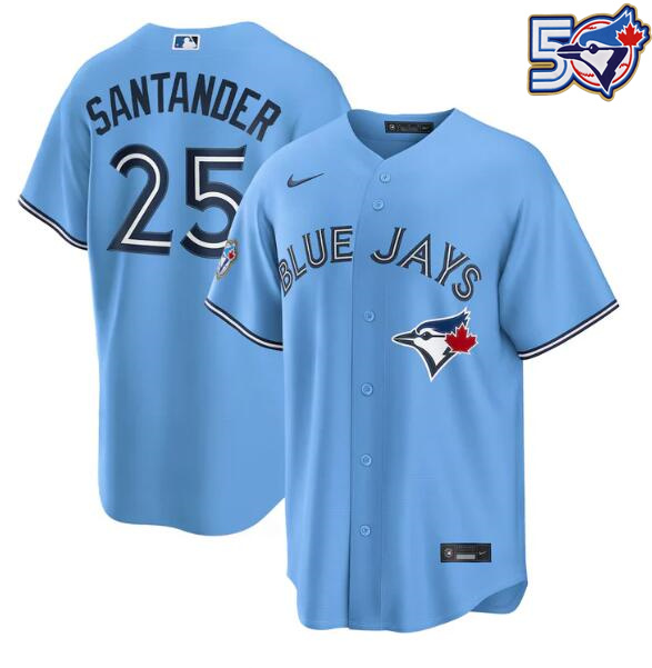 Men's Anthony Santander 50th Anniversary #25 Toronto Blue Jays MLB Nike Powder Blue Replica Jersey