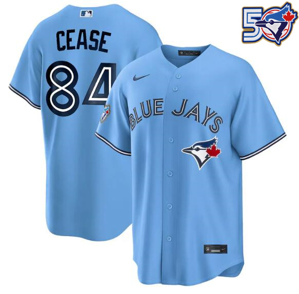 Men's Dylan Cease 50th Anniversary #84 Toronto Blue Jays MLB Nike Powder Blue Replica Jersey