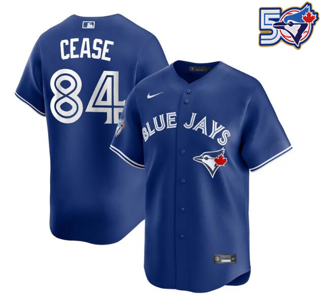 Men's Dylan Cease 50th Anniversary #84 Toronto Blue Jays MLB Nike Royal Alternate Replica Jersey