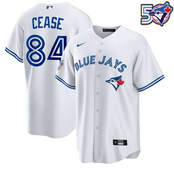 Men's Dylan Cease 50th Anniversary #84 Toronto Blue Jays MLB Nike White Home Replica Jersey