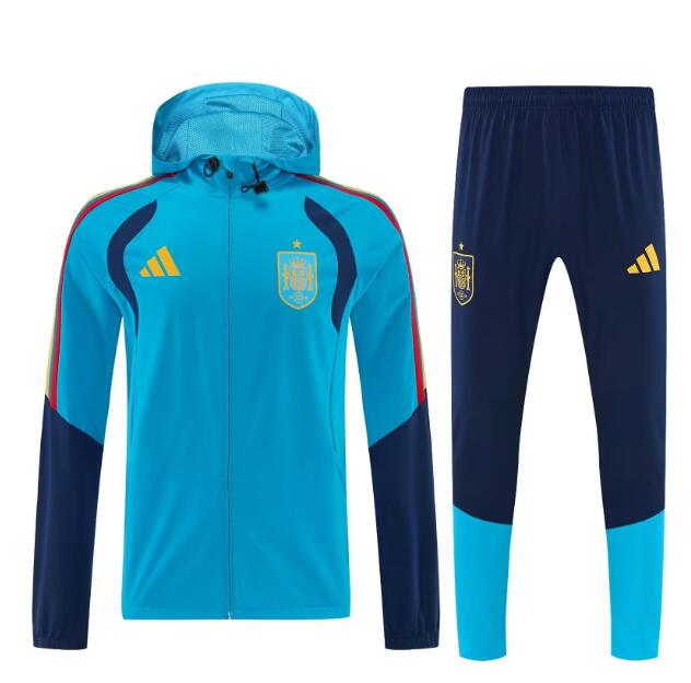 Men's Spain 2026-27 Tracksuits Blue Hoodie Windbreaker and Pants