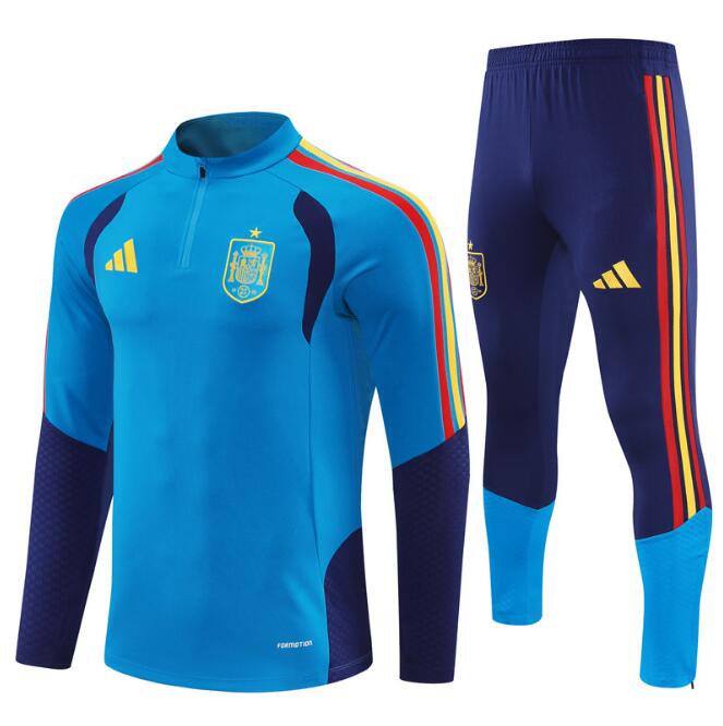 Men's Spain 2026-27 Tracksuits Blue Training Sweatshirt and Pants